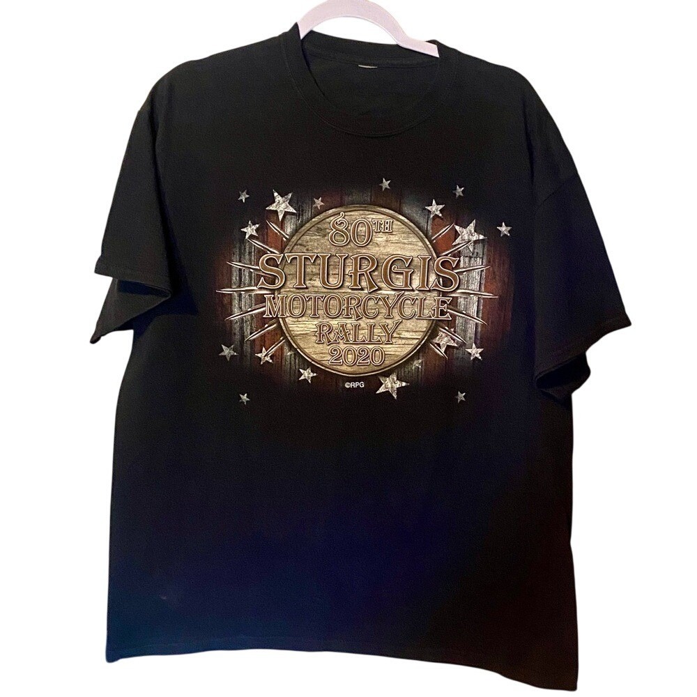 2020 80th Sturgis Motorcycle Rally Black Short Sleeve T-Shirt Top